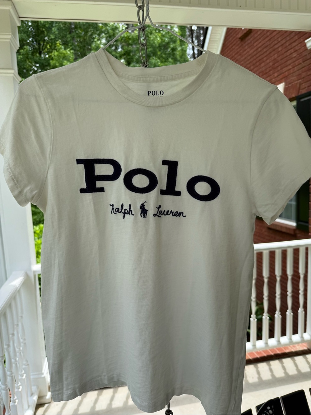 Polo by Ralph Lauren White Short-Sleeve Tee with Navy Logo